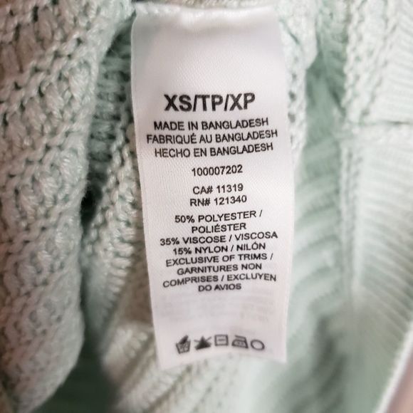 𝅺DYNAMITE Light Green Mint Green Waffle Sweater XS Extra Small - Picture 4 of 4